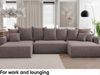 MEBLINI Schlafcouch mit Bettkasten - 350 x 160 x 78 cm - Braun Cordstoff - NAPLES - Ecksofa mit Schlaffunktion - Sofa mit Relaxfunktion und Kopfstützen - Couch U-Form - Eckcouch - Wohnlandschaft Bild 3