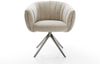 Drehstuhl Jada-Flex Webstoff Soft Beige Kreuzgestell breit Graphit 360° drehbar Wippfunktion Taschenfederkern Bild 2
