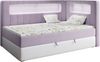 Boxspringbett mit LED, Einzelbett mit Bettkasten und Topper - JUNIOR GOLD 3 - 90x200 cm - Violet und Weiß - Rechte Seite Bild 2