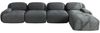 Modulares Ecksofa 75cm×388cm×178cm in Grau – rahmenlos, aus Cordstoff, ohne Montage, mit geschwungenen Armlehnen Bild 5