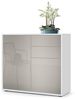 Vladon Sideboard Ben, Kommode mit 2 Türen und 2 Schubladen, Weiß matt/Sandgrau Hochglanz (79 x 74 x 36 cm) Bild 4