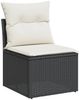 vidaXL 6-tlg. Garten-Sofagarnitur mit Kissen Schwarz Poly Rattan 3222295 Bild 4