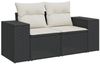 vidaXL 6-tlg. Garten-Sofagarnitur mit Kissen Schwarz Poly Rattan 3222295 Bild 3