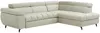 Vente-unique - NIACATO Sofa Samt Beige - B 204 cm x H 80 cm x L 274 cm Bild 4