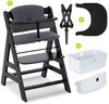 Hauck Hochstuhl Alpha Plus Black (Set), Kinderhochstuhl mit Essbrett Click Tray, Sitzkissen & Aufbewahrungsbox Bild 5