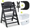 Hauck Hochstuhl Alpha Plus Black (Set), Kinderhochstuhl mit Essbrett Click Tray, Sitzkissen & Aufbewahrungsbox Bild 4