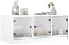 vidaXL Couchtisch mit Glastüren Weiß 102x50x42 cm 836413 Bild 4
