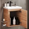 Planetmöbel Waschbeckenunterschrank mit Keramikwaschbecken & Spiegelschrank 50cm in Sonoma Eiche, modernes Badmöbel Set für Badezimmer WC Bild 3