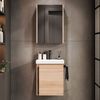Planetmöbel Waschbeckenunterschrank mit Keramikwaschbecken & Spiegelschrank 50cm in Sonoma Eiche, modernes Badmöbel Set für Badezimmer WC Bild 2