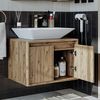 Roomart ATLANTIC-65 Badmöbel Set– 2-teiliges Badezimmermöbel Set - Waschbecken mit Unterschrank - H 45 x B 45 x T 65 cm • Eiche Bild 2