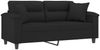 vidaXL 2-Sitzer-Sofa mit Kissen Schwarz 140 cm Mikrofasergewebe 3200974 Bild 3