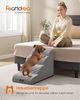 Feandrea Hundetreppe, 4 Stufen, Haustiertreppe, für kleine Hunde, Bett, Sofa, wasserdichte Katzentreppe, rutschfest, gringe Neigung, abnehmbarer waschbarer Bezug, Griff, taubengrau PPSDE004G01 Bild 2