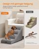 Feandrea Hundetreppe, 4 Stufen, Haustiertreppe, für kleine Hunde, Bett, Sofa, wasserdichte Katzentreppe, rutschfest, gringe Neigung, abnehmbarer waschbarer Bezug, Griff, taubengrau PPSDE004G01 Bild 3