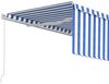 vidaXL Markise Manuell Einziehbar mit Rollo 4x3 m Blau & Weiß 3069296 Bild 5