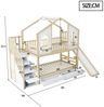 Merax Etagenbett 90x200cm (Jugendbett Doppelbett Stockbett Hausbett, 1-St), Kinderbett mit 2 Schubladen, Rutsche, Staurumtreppe & Bogenfenstern Bild 3