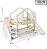 Merax Etagenbett 90x200cm (Jugendbett Doppelbett Stockbett Hausbett, 1-St), Kinderbett mit 2 Schubladen, Rutsche, Staurumtreppe & Bogenfenstern Bild 4