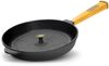 Ø28cm Grillpfanne Gusseisen mit Pressdeckel Glasdeckel Pfannenwender Induktion Holzgriff Bratpfanne Pfanne Feuerpfanne Bild 3