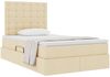 vidaXL Aufbewahrungsbett mit Matratze Creme 120 x 190 cm Stoff 3371896 Bild 3
