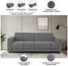 Dorel Home 3-Sitzer Allie II Schlafsofa 225 cm, Bett-Funktion (108/190cm), Rückenlehne 2-teilig, mit Steppung Bild 3