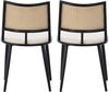 Merax PU-Sitz, Rattan-Rückenlehne, 4er-Set, Wohnzimmer, Schlafzimmerstuhl, Schwarz Bild 5