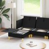 vidaXL Wohnzimmergarnitur mit Kissen mit Speicher 6 pcs Schwarz Stoff 3413687 Bild 3