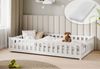 Kids Collective Kinderbett Bodenbett mit Rausfallschutz & Lattenrost Montessori Betten Kinder (Verfügbare Größen: 80x160, 80x180, 90x190, 90x200, 120x200, 140x200 cm), Jugendbett Einzelbett Kiefer mit Matratze Weiß 120x200 cm Bild 1