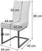 2er-Set Freischwinger HWC-L15, Besucherstuhl Konferenzstuhl Stuhl, Samt Stahl pulverbeschichtet ~ creme-beige Bild 3