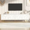 Merax Lowboard mit goldenen Akzenten (1 St), TV-Schrank mit 4 Türen, viel Stauraum & Metallbeinen, 190 x 40 x 51,5 cm Bild 3