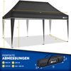tillvex Pavillon 3x6m - mit 3 Seitenwänden Blau wasserdicht | Pop-Up Faltpavillon höhenverstellbar | Gartenzelt UV Schutz 50+ | Partyzelt mit Tasche für Garten Bild 2