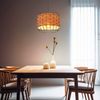Hängeleuchte, Käfig-Design, Holzoptik braun, H 120cm Bild 4