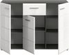 INOSIGN Sideboard Rumba, Breite 120cm, in Rauchsilber Nachbildung/Weiß Hochglanz, Kommode, Sideboard, Schrank Bild 4