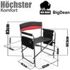 BigDean Campingstuhl XXL Komfort Regiestuhl in schwarz (Packung, 1 St), 180kg Belastbar, Falt/Klappbar, Tragegriffe Bild 3