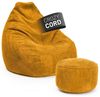 Lumaland Relax Set Cord – Sitzsack Giant + Pouf | Besser als Sofa, Sessel & Co. | XXL Bean Bag + Sitzpouf Hocker mit Füllung (EPS Perlen) für Indoor | Bodensofa für Wohnzimmer, Schlafzimmer & Gaming Bild 4