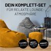 Lumaland Relax Set Cord – Sitzsack Giant + Pouf | Besser als Sofa, Sessel & Co. | XXL Bean Bag + Sitzpouf Hocker mit Füllung (EPS Perlen) für Indoor | Bodensofa für Wohnzimmer, Schlafzimmer & Gaming Bild 3