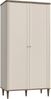 Forte LACETTI Kleiderschrank 100, moderner Schrank mit Skandi Lamellen Design, 2-türig, Schlafzimmer, Kaschmir | Beige mit Valencia Eiche Holzdekor, 100,1 cm breit x 200,5 cm hoch x 52,7 cm tief Bild 3