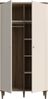 Forte LACETTI Kleiderschrank 100, moderner Schrank mit Skandi Lamellen Design, 2-türig, Schlafzimmer, Kaschmir | Beige mit Valencia Eiche Holzdekor, 100,1 cm breit x 200,5 cm hoch x 52,7 cm tief Bild 4