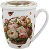 DUO Becher 360 ml BASKET OF FLOWERS PEONIES mit Teesieb, New Bone China Porzellan Bild 2