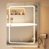 Spiegelschrank Bad mit Beleuchtung, Badezimmer Spiegelschrank, 3 Farbtemperatur Dimmbare, Badezimmerschrank mit Spiegel und Verstellbarem Regal, 16,5 x 50 x 70 cm Weiß Bild 2