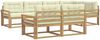 vidaXL Outdoor-Sofagarnitur mit Kissen 6 pcs Weiß und Creme Polyester 3386584 Bild 2