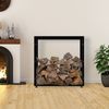 Kaminholzregal innen Metall SATLO - für Feuerholz Brennholzregal innen Kaminholzständer Kaminholzhalter Feuerholzregal InnenSchwarz, 25x100x100cm Bild 4