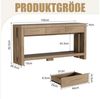 TWSOUL Konsolentisch 140cm×29.5cm×82.5cm, Beistelltisch Sofatisch mit 3 Schubladen & Regal, Holz Bauernhoftisch für Eingang, Flur, Wohnzimmer, Helles Eichenbraun Bild 4