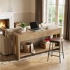 TWSOUL Konsolentisch 140cm×29.5cm×82.5cm, Beistelltisch Sofatisch mit 3 Schubladen & Regal, Holz Bauernhoftisch für Eingang, Flur, Wohnzimmer, Helles Eichenbraun Bild 3