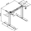 Tischgestell elektrisch höhenverstellbar 85-129 x 65 x 71-121cm - weiß Bild 5