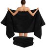 Hammetex 2er Set Extra Große Badetücher – 80x200 cm, 500 GSM, 100% Baumwolle – Weich & Saugfähig – Luxuriöse Große Spa-Handtücher, Schwarz Bild 2
