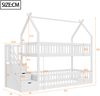 Etagenbett 90×200 cm aus Massivholz mit Treppe und Schubladen, weiß Bild 4