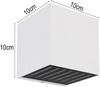 2er Set LED Außenwandleuchten Würfel aus Aluminium in Weiß, 10x10cm Bild 4
