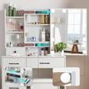 Schminktisch mit LED Beleuchtung Spiegel Hocker Kosmetiktisch 6 Schubladen 6 Bild 3