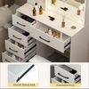 Schminktisch mit LED Beleuchtung Spiegel Hocker Kosmetiktisch 6 Schubladen 6 Bild 5
