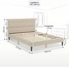 Polsterbett 140x200 cm Beige Doppelbett mit Lattenrost Stoffbett Bett Bettgestell Bild 3