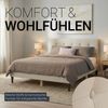 Polsterbett 140x200 cm Beige Doppelbett mit Lattenrost Stoffbett Bett Bettgestell Bild 4